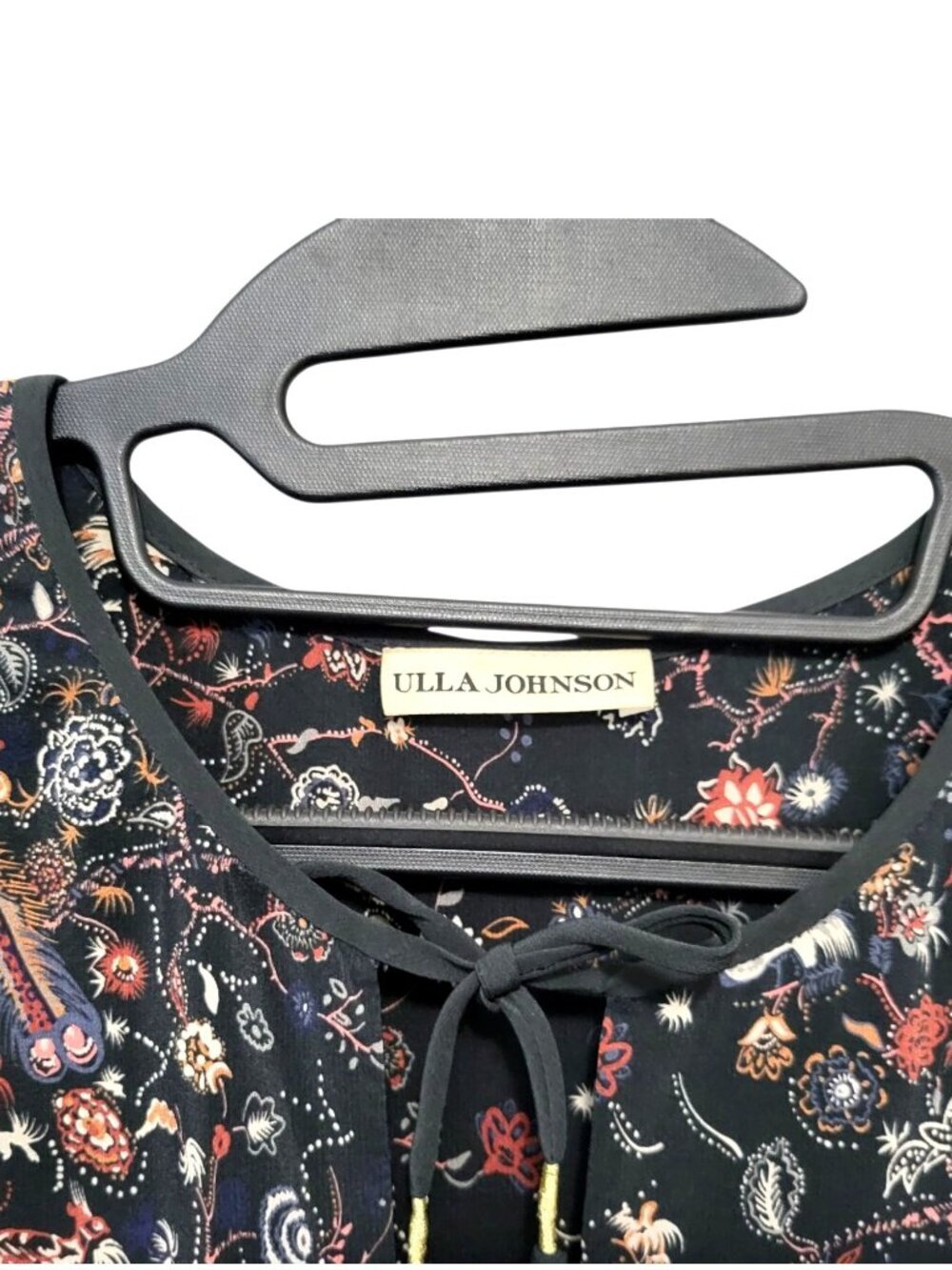 Ulla Johnson Zanna Silk Dress MIdnight Floral Ruffle Midi - Picture 11 of 15